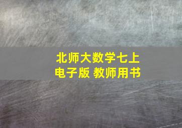 北师大数学七上电子版 教师用书